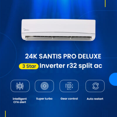 Carrier Midea 2 Ton 3 Star AI Gear Inverter Split AC (Copper, Convertible 4-in-1 Cooling,HD Filter with Auto Cleanser, 2024 Model,SANTIS PRO DELUXE, MAI24SD3R32F0,White)