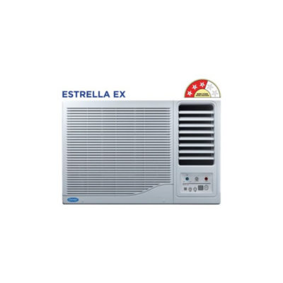 Carrier 1 Ton 3 Star Window Fixed Speed AC( Copper, Dust Filter & Turbo Mode, 2024 Model, Estrella Ex,CAW12EC3R34F0,White)